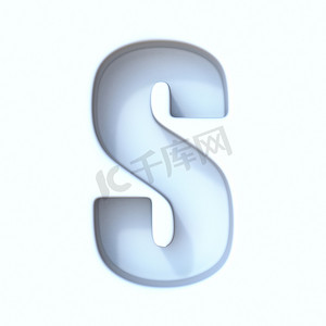 白洞阴影字体 Letter S 3D