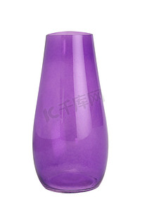 孤立在白色背景上的紫色花瓶