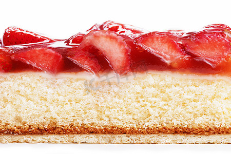 侧面的草莓蛋糕