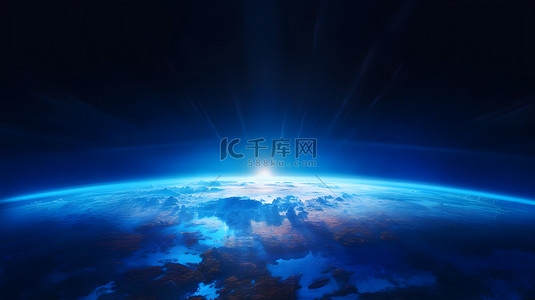 地球背景背景图片_太空拍摄地球蓝光背景