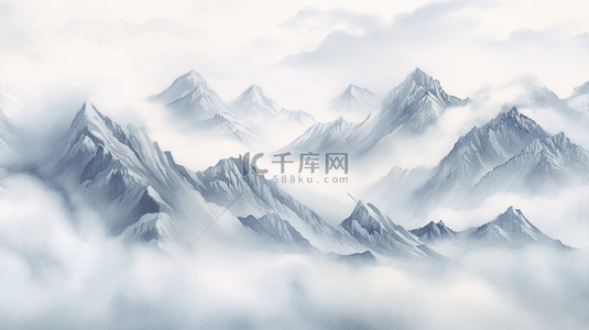 背景墙背景图片_中国风传统古典水墨山河背景