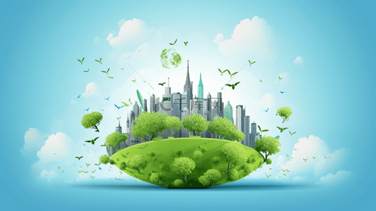 环保节能主题绿色保护环境城市