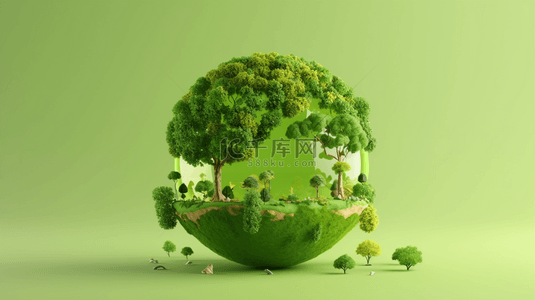 环保背景图片_绿色环保节能3D立体地球环境保护