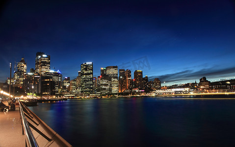 黄昏城市景观悉尼环形码头澳大利亚
