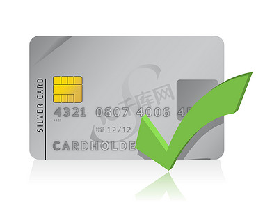 消费卡设计摄影照片_批准信用卡插画设计