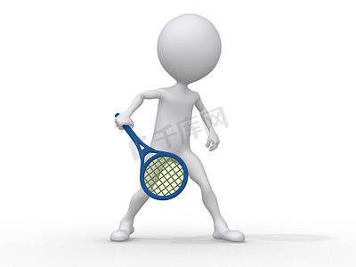 3d 抽象人类打网球