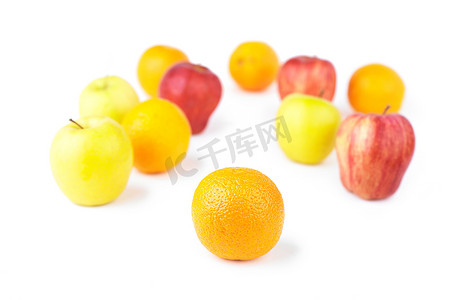 小团体摄影照片_橙子和水果混合