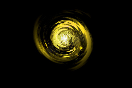 发光宇宙摄影照片_黑色背景、抽象背景上发光的金色光漩涡