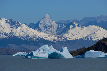 漂浮在阿根廷湖上的冰山