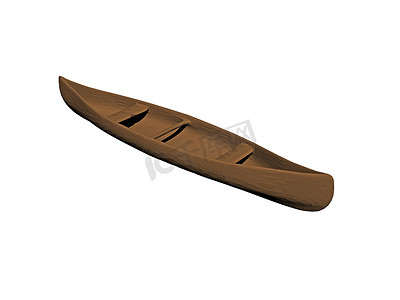 木制独木舟作为水中的防空洞
