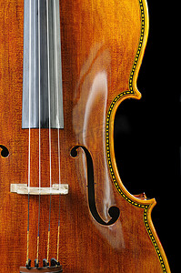 黑色背景中的大提琴