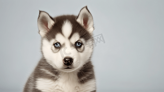 白色和棕色的西伯利亚哈士奇小狗
