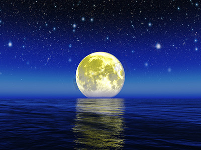 大海月亮摄影照片_夜月亮。美国航空航天局提供的这张图片的元素。