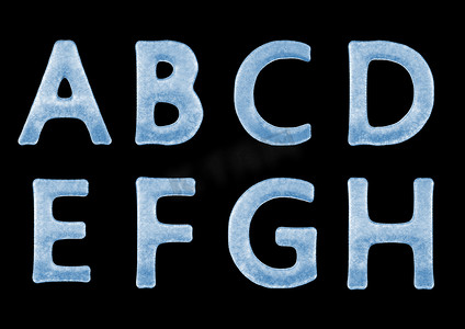 3D 冰字母排版字母表