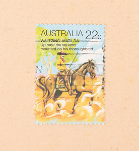 澳大利亚 — 大约 1980 年：在澳大利亚印刷的邮票显示了 sce