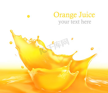 创意橙汁海报摄影照片_橙汁