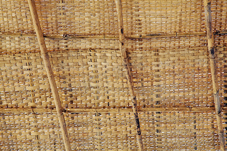竹棚屋顶编织