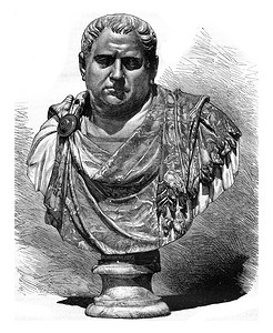 Vitellius 在 16 世纪的红色斑岩作品中半身像，vi