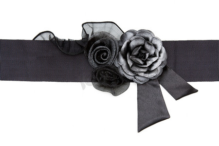 腰带上的黑玫瑰织物