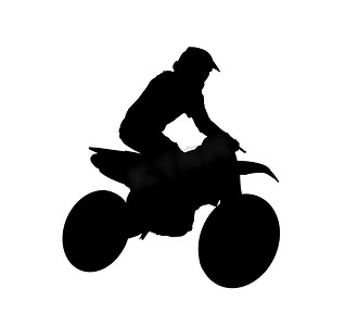 摩托车越野赛骑手的剪影