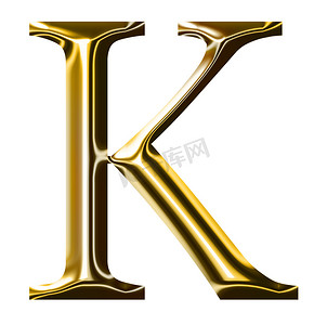 金色字母符号 K-大写字母