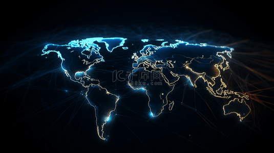 全球化互联网背景图片_科技地图全球化信息