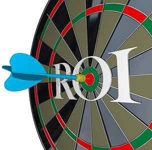 投资回报率摄影照片_ROI 投资回报率 Dartboard 瞄准财富