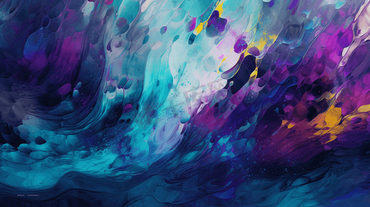 蓝紫色抽象画