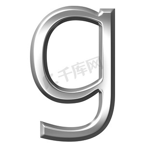 k字母logo摄影照片_3d 银色字母 g