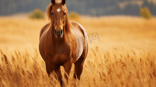白天棕色草地上的棕马