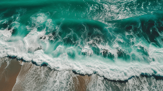 海浪鸟瞰大海海洋沙滩