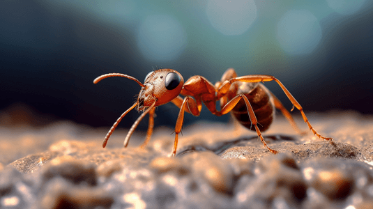白天灰色混凝土地面上的棕色蚂蚁