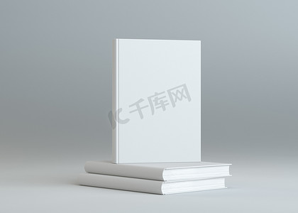 灰色背景上的空白书籍模板