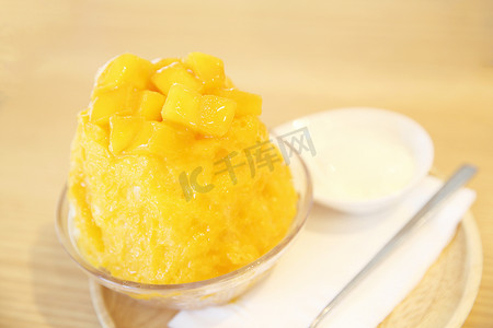 日本甜点，芒果刨冰