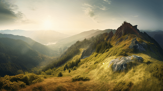 自然风景摄影照片_登山摄影山顶大山自然风景