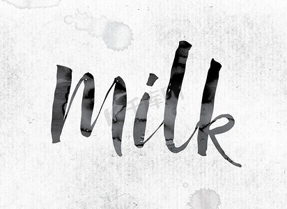 用墨水画的牛奶概念