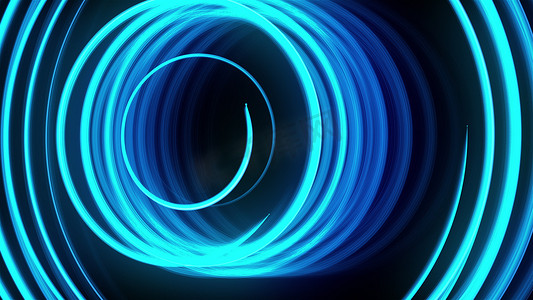 抽象螺旋旋转发光线，计算机生成背景，3D 渲染背景