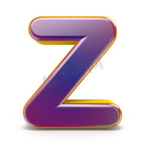 字母 Z 紫色字体黄色概述 3D