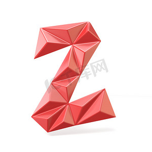 红色现代三角字体字母 Z.3d