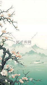 中国画背景图片_国画花朵背景