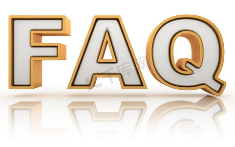 金色字母摄影照片_FAQ - 常见问题缩写，金色字母符号