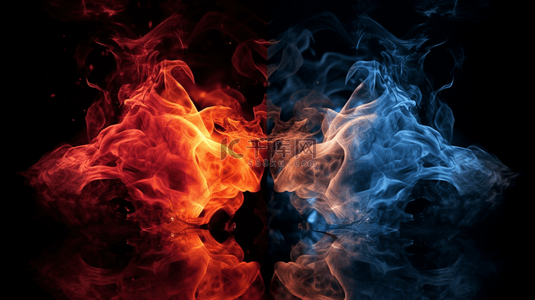 浅红蓝相间背景图片_红蓝火数码壁纸冰与火对决PK