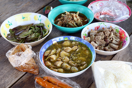 乡村美食，泰国乡村美食，泰国乡村美食，轻松风格，文化美食泰国亚洲当地美食
