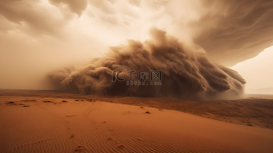 沙漠变绿洲背景图片_极端天气沙尘暴自然灾害