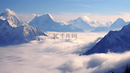 云背景图片_山峰山顶云海摄影