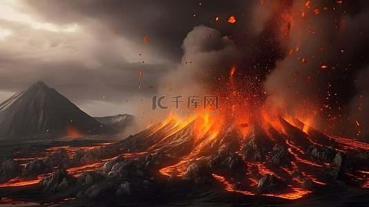 火山背景图片_火山喷发自然灾害