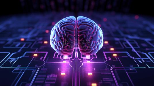 理论与实践结合背景图片_人脑连接计算机概念图