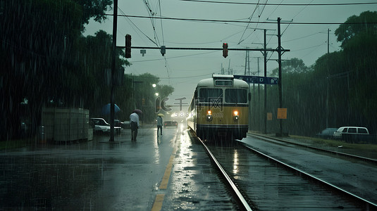 下雨暴雨天气背景