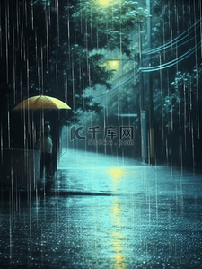 极端天气暴雨大雨背景