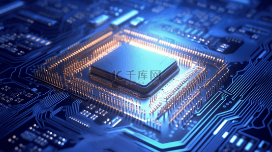 芯片半导体背景图片_蓝色科技主板芯片